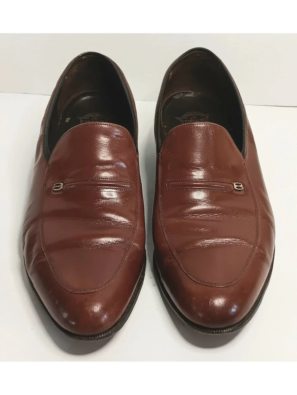 Vintage Florsheim Designer Collection Cognac Leather Slip On Loafers Men’s 12D